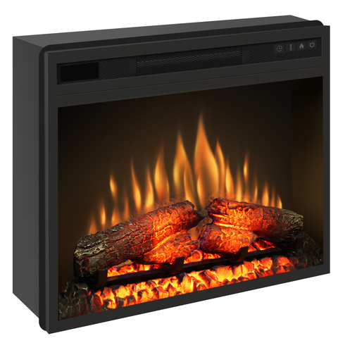 Semineu ECOFLAME PRO - Barcelona colt walnut, flacara 3D de 23 inci cu teme de culoare, incalzire infrared si sunet