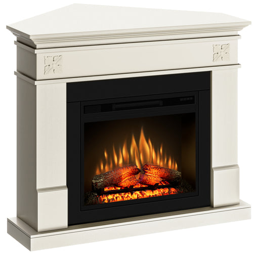 Semineu ECOFLAME PRO - Lisabona Flower colt antichizat, flacara 3D de 23 inci cu teme de culoare, incalzire infrared si sunet