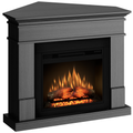 Semineu ECOFLAME PRO - Lisabona colt ash grey, flacara 3D de 23 inci cu teme de culoare, incalzire infrared si sunet