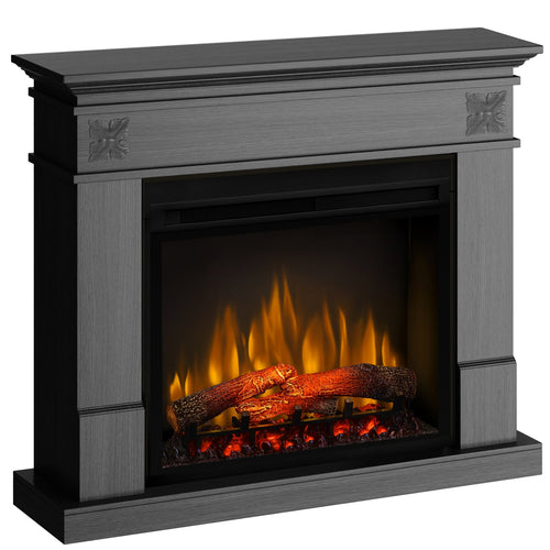 Semineu electric DIMPLEX Lisabona Flower Ash Grey cu focar electric 3D Optiflame XHD28 si sunet