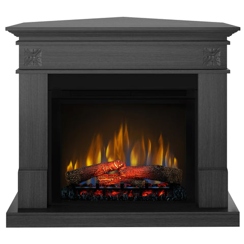 Semineu electric DIMPLEX Lisabona Flower Drept/Colt Ash Grey cu focar electric 3D Optiflame XHD28 si sunet