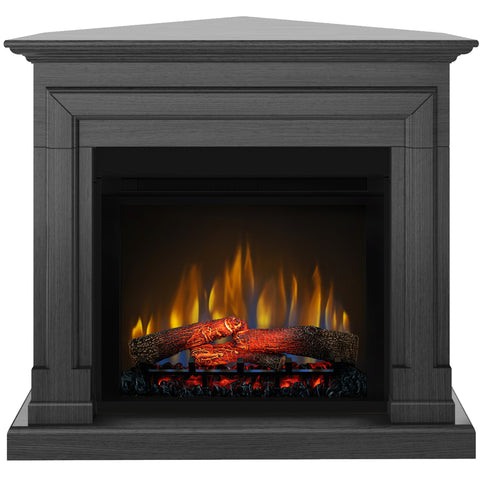 Semineu electric Barcelona Drept/Colt Ash Grey cu focar electric 3D Dimplex Optiflame XHD28 si sunet