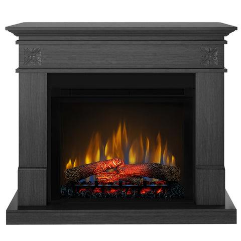 Semineu electric DIMPLEX Lisabona Flower Ash Grey cu focar electric 3D Optiflame XHD28 si sunet