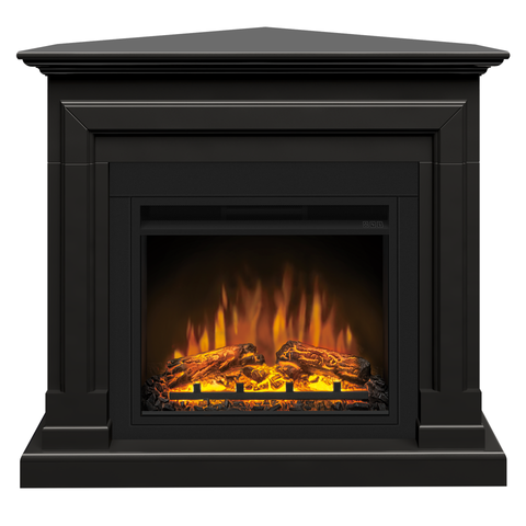 Semineu ECOFLAME - Barcelona SLIM LINE colt black, flacara 3D de 23 inci, sistem incalzire