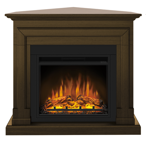 Semineu ECOFLAME - Barcelona SLIM LINE colt walnut, flacara 3D de 23 inci, sistem incalzire