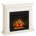 Semineu ECOFLAME PRO - Barcelona colt vanilla, flacara 3D de 23 inci cu teme de culoare, incalzire infrared si sunet