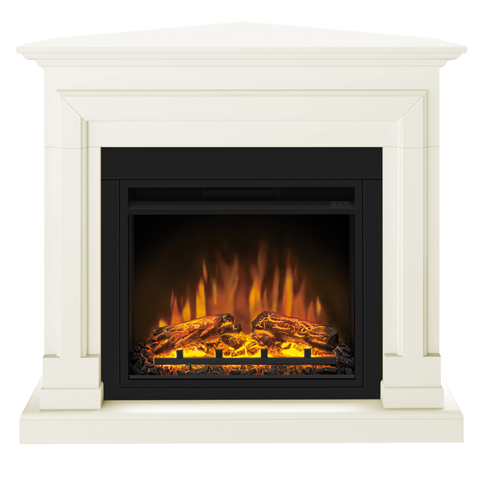 Semineu ECOFLAME - Barcelona SLIM LINE colt vanilla, flacara 3D de 23 inci, sistem incalzire