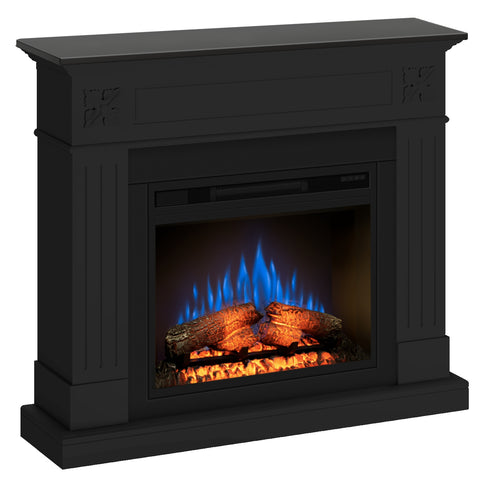 Semineu London 110.30.95 negru + focar ECOFLAME 23", incalzire infrared, teme de culoare, flacara 3D si sunet