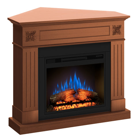 Semineu London colt 110.30.95 cires + focar ECOFLAME 23", incalzire infrared, teme de culoare, flacara 3D si sunet