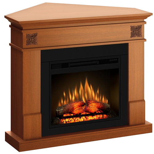 Semineu ECOFLAME PRO - Lisabona Flower colt cires, flacara 3D de 23 inci cu teme de culoare, incalzire infrared si sunet