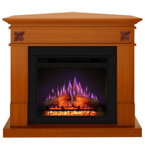 Semineu ECOFLAME PRO - Lisabona Flower colt cires, flacara 3D de 23 inci cu teme de culoare, incalzire infrared si sunet