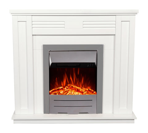 Semineu  electric AFLAMO Coral Alb cu focar electric  Dexter Silver si sunet