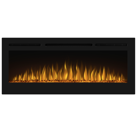 Semineu electric liniar 3D incorporabil AFLAMO Majestic 050 Negru cu sunet