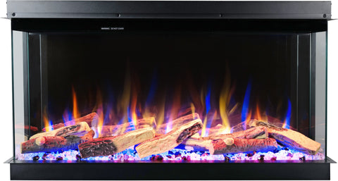 Semineu electric liniar 3D incorporabil AFLAMO Superb 40 Negru cu sunet