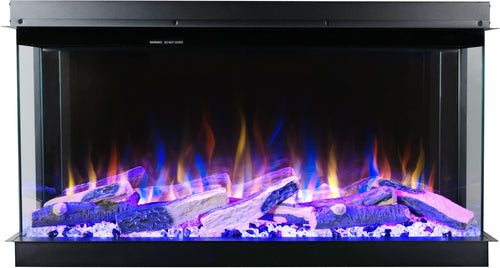 Semineu electric liniar 3D incorporabil AFLAMO Superb 40 Negru cu sunet