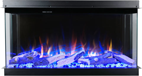 Semineu electric liniar 3D incorporabil AFLAMO Superb 33 Negru cu sunet
