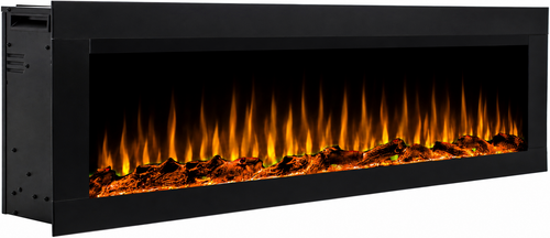 Semineu electric liniar 3D incorporabil AFLAMO Diamond 115 Negru cu sunet