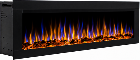 Semineu electric liniar 3D incorporabil AFLAMO Diamond 165 Negru cu sunet