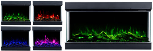 Semineu electric liniar 3D incorporabil AFLAMO SUPERB 3D 120, multicolor ,sunet incorporat, Smart APP + telecomanda