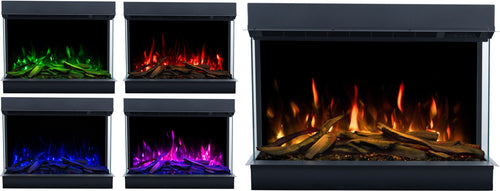 Semineu electric liniar 3D incorporabil AFLAMO SUPERB 3D 100, multicolor ,sunet incorporat, Smart APP + telecomanda
