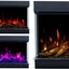 Semineu electric liniar 3D incorporabil AFLAMO SUPERB 3D 080, multicolor ,sunet incorporat, Smart APP + telecomanda