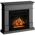 Semineu ECOFLAME PRO - Lisabona ash grey, flacara 3D de 23 inci cu teme de culoare, incalzire infrared si sunet