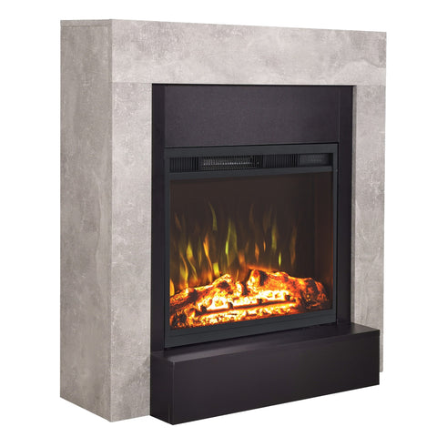 Semineu ECOFLAME PRO - Simple concrete, flacara 3D de 23 inci cu teme de culoare, incalzire infrared si sunet