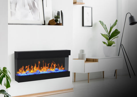 Focar electric liniar 3D Aflamo Imperial 36 Negru cu sunet