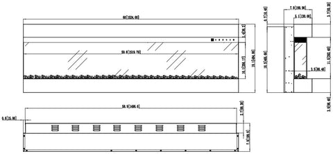 Focar electric liniar 3D Aflamo Imperial 60 Negru cu sunet