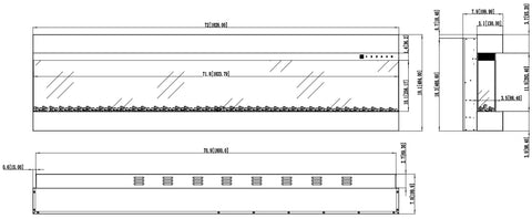 Focar electric liniar 3D Aflamo Imperial 72 Negru cu sunet