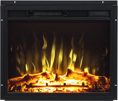 Semineu ECOFLAME PRO - Simple alb, flacara 3D de 23 inci cu teme de culoare, incalzire infrared si sunet