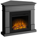 Semineu ECOFLAME - Lisabona SLIM LINE colt ash grey, flacara 3D de 23 inci, sistem incalzire