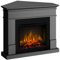 Semineu electric Lisabona Premium Drept/Colt Ash Grey cu focar electric 3D Dimplex Optiflame XHD28 si sunet