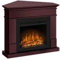 Semineu ECOFLAME - Lisabona SLIM LINE colt mahogany, flacara 3D de 23 inci, sistem incalzire