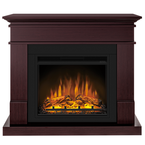 Semineu ECOFLAME - Lisabona SLIM LINE mahogany, flacara 3D de 23 inci, sistem incalzire