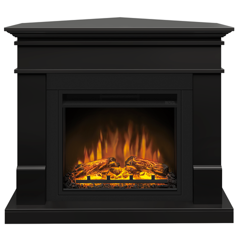 Semineu ECOFLAME - Lisabona SLIM LINE colt balck, flacara 3D de 23 inci, sistem incalzire