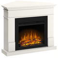 Semineu ECOFLAME - Lisabona SLIM LINE colt vanilla, flacara 3D de 23 inci, sistem incalzire