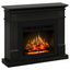 Semineu electric ECOFLAME PRO - Lisabona Flower negru, flacara 3D de 23 inci cu teme de culoare, incalzire infrared si sunet