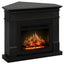 Semineu electric ECOFLAME PRO - Lisabona Flower colt negru, flacara 3D de 23 inci cu teme de culoare, incalzire infrared si sunet