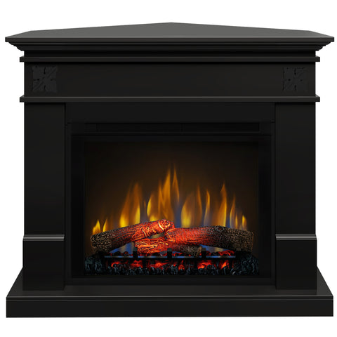 Semineu electric DIMPLEX Lisabona Flower Drept/Colt Negru cu focar electric 3D Optiflame XHD28 si sunet