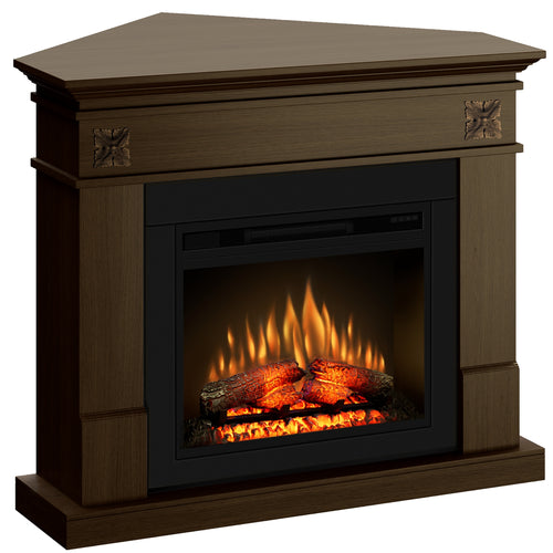 Semineu ECOFLAME PRO - Lisabona Flower colt nuc, flacara 3D de 23 inci cu teme de culoare, incalzire infrared si sunet