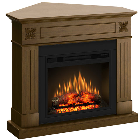 Semineu London colt 110.85.95 nuc + focar ECOFLAME 23", incalzire infrared, teme de culoare, flacara 3D si sunet