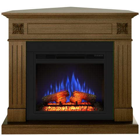 Semineu electric ECOFLAME PRO London colt 110.85.95 nuc , incalzire infrared, teme de culoare, flacara 3D si sunet