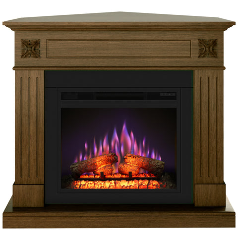 Semineu electric ECOFLAME PRO London colt 110.85.95 nuc , incalzire infrared, teme de culoare, flacara 3D si sunet