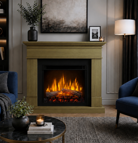 Semineu electric DIMPLEX Lisabona Stejar cu focar electric 3D Optiflame XHD23 si sunet