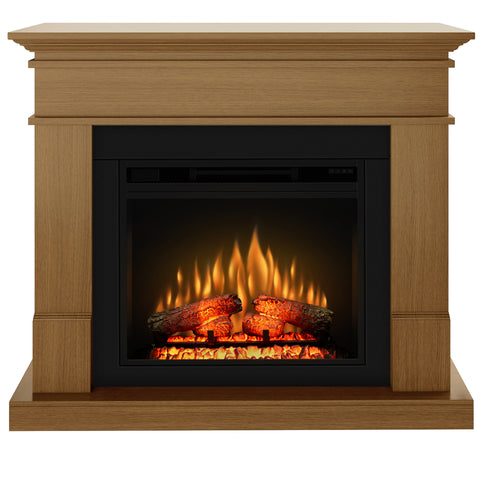 Semineu electric ECOFLAME PRO - Lisabona oak, flacara 3D de 23 inci cu teme de culoare, incalzire infrared si sunet