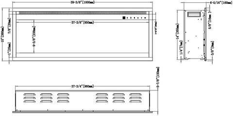 Semineu electric liniar 3D incorporabil AFLAMO Royal 100 PRO, sunet incorporat, Smart APP + telecomanda