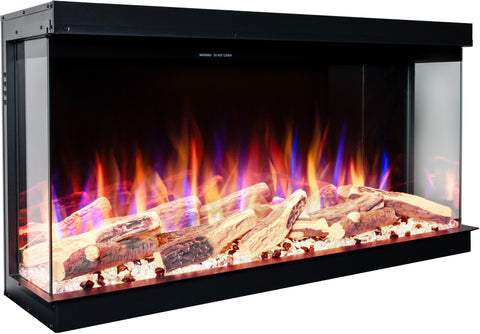 Semineu electric liniar 3D incorporabil AFLAMO Superb 33 Negru cu sunet