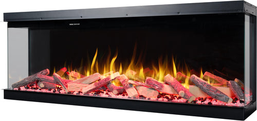 Semineu electric liniar 3D incorporabil AFLAMO Superb 50 Negru cu sunet