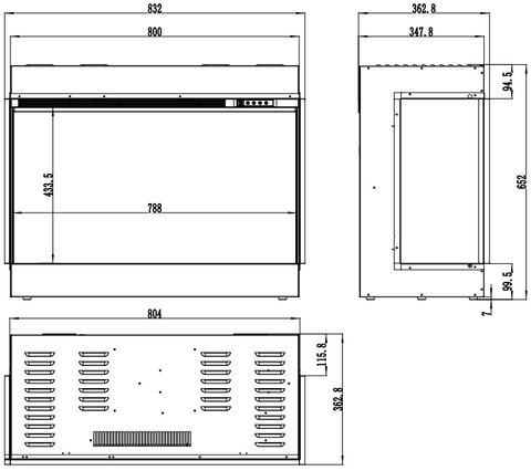 Semineu electric liniar 3D incorporabil AFLAMO SUPERB 3D 080, multicolor ,sunet incorporat, Smart APP + telecomanda
